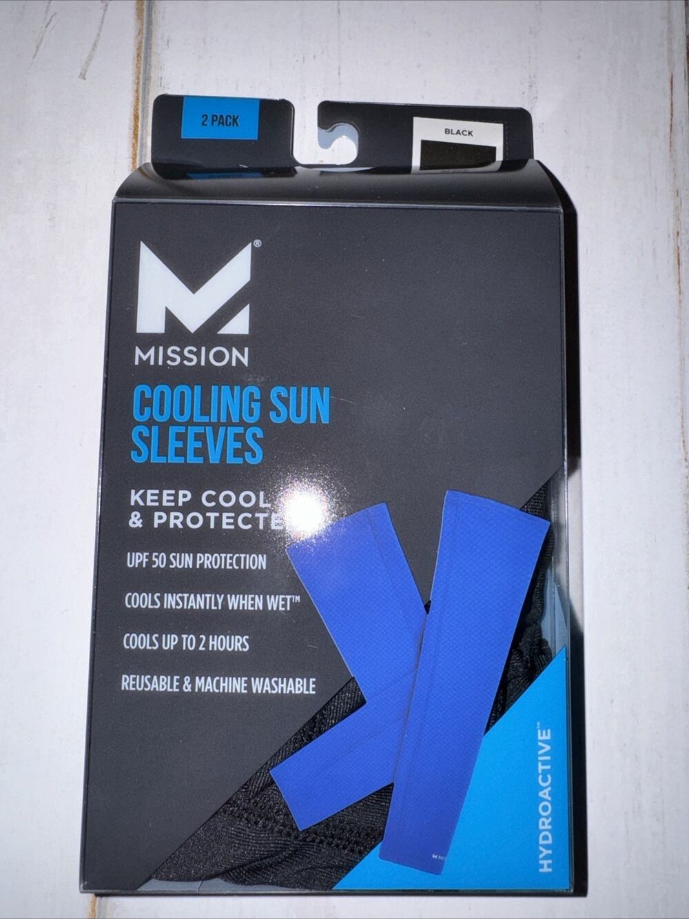 Mission Cooling Sun Sleeves Black Pair Set Of Two Brand New